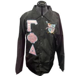 Chaqueta Negra Personalizada Sigma Gamma Rho para Mujer, Chaqueta Ligera con Cierre para Hermandad Griega, Ropa Casual de Calle con Logotipo Personalizado - Product Image 1