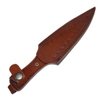 Couteau à tête de lance en acier au carbone forgé à la main de haute qualité à double tranchant avec fourreau en cuir