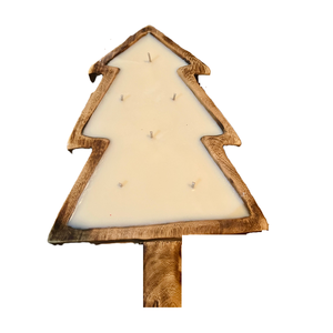 Bol à bougie en bois artisanal en forme de sapin de Noël pour la décoration des fêtes, acceptant la taille et le logo personnalisés, bol à bougie en bois écologique en forme de sapin - Product Image 1