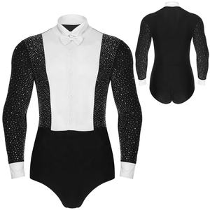 Body de leotardo de baile de salón de rumba Latina <span class=keywords><strong>para</strong></span> hombre con conjuntos de pajarita <span class=keywords><strong>para</strong></span> <span class=keywords><strong>Tango</strong></span> Cha-Cha puesta en escena competición de fiesta temática - Product Image 2