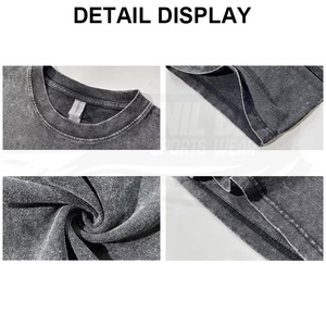 Camiseta de Hombre de Alta Calidad, Estilo Urbano, 250g, 100% Algodón, Tallas Grandes, Personalizada con Diseño Vintage Lavado al Ácido, Corte Regular, Transpirable - Product Image 4