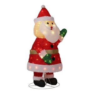 Decorazione Natalizia da Giardino con Babbo Natale che Saluta, 100 LED Bianchi Caldi, 1 Metro, con Musica, per Esterni - Product Image 3