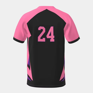 Maillot de Gaming E-Sports Unisexe pour Adultes 2026, Col en V, Impression par Sublimation, Séchage Rapide, Blocs de Couleurs Rose, Noir, Violet, Manches Courtes - Product Image 2