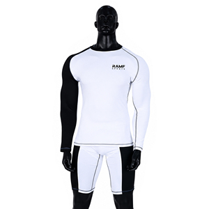 Custom Printed Logo Unisex Rash Guard Polyester/Nylon Low Price <b>Compression</b> MMA Rash Guards - Product Image 3