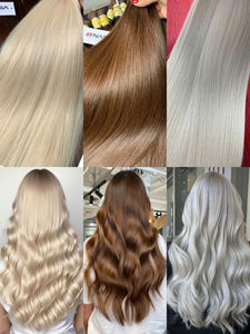 Extensions de cheveux en vrac les plus vendues Cheveux vierges Double noyade 100 grammes Couleurs claires 8 pouces Texture ondulée - Product Image 5