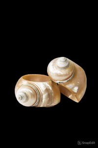 Anneaux de serviette de luxe en forme de coquillage, porte-serviettes gravé avec le nom des mariés, anneaux de serviette blancs, décoration de table, design semi-circulaire - Product Image 1