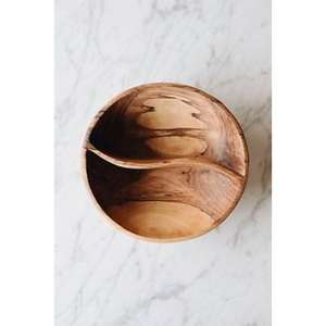 Bol de service en bois naturel de luxe pour l'agencement de table gastronomique et le service de salades raffinées - Product Image 4