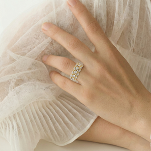 Bague en diamant de laboratoire 3,10 carats en or blanc massif 10K/14K, taille brillant fantaisie, design unique, bijou léger pour elle - Vente en gros - Product Image 1