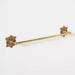 Durable Quality Gold Tone Metal Towel Bar Wall Mounted Bathroom Storage Holder <b>Rack</b> Single Tier Rust Resistant Towel Holder - Product Image 1