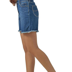 Shorts en jean pour homme, coupe bootcut, taille mi-haute, extensible, déchiré, coupe slim, noir, tissé, style mode, pour l'hiver - Product Image 3