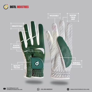 Gant de golf pour main droite, respirant, en cuir Cabretta, avec paume en silicone, fermeture Velcro, unisexe - Product Image 1