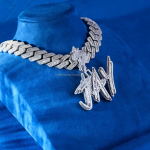 Colgante de letra personalizada Iced Out Vvs Moissanite Diamonds Lightning COLLAR COLGANTE de plata 925 Colgante de hip hop - Product Image 5