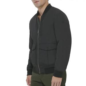 Premium Men's <b>Quilted</b> Bomber Jacket Custom OEM <b>Winter</b> Casual Outerwear Custom Heavyweight Varsity Jacket Embroidered Wool - Product Image 3