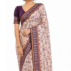 Sari pour femme élégant, tenue traditionnelle indienne drapée, broderie ethnique, robe de cérémonie, tenue de fête - Product Image 3