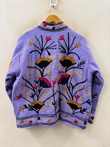 Top Trendy Suzani Cotton Jacket Embroidered Bohemian Cropped <b>Coat</b> Resort Wear Jacket for <b>Women</b> Gift for Her - Product Image 2