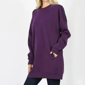 Sweat-shirt personnalisé pour femme, pull en molleton à col rond, pull oversize, sweat-shirt uni pour femme - Product Image 1