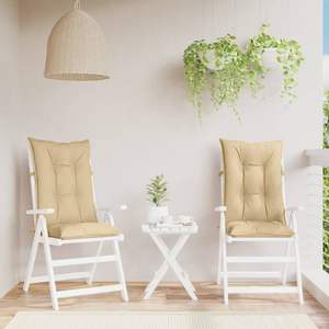 Juego de 2 cojines para silla de respaldo alto en beige melange, cojines y almohadas para exteriores - Product Image 3