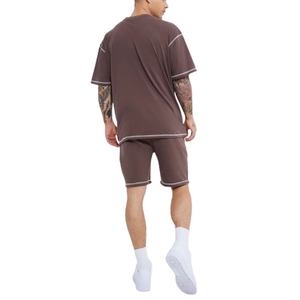 Private Label Men <b>T</b> <b>Shirt</b> Shorts Set 100% Cotton Acid Wash Streetwear Summer Casual Matching Outfit OEM Manufacturer - Product Image 3