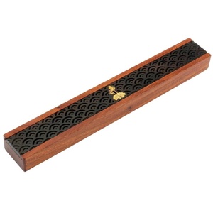 Support de brûleur d'encens en bois fait main avec finition bois pour la décoration intérieure, support pour bâtonnets d'encens et cire aromatique - Product Image 2