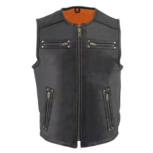 Chaleco de Cuero para Motociclistas, Diseño Personalizado, para Hombre, Invierno, con Botones, de Lona, Alta Calidad, Ajuste Perfecto, Protección Premium, Gran Venta - Product Image 1