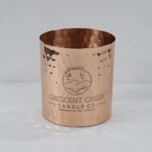 Recipientes de Cobre Hechos a Mano Personalizados para Velas, Recipientes Metálicos Martillados para Velas Votivas, Frascos con Tapa Decorativos, Aromatizados, Resistentes al Calor, Acabado Mate, 18 oz - Product Image 4