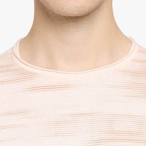 เสื้อยืดแขนสั้นผู้ชาย สีชมพูอ่อน พีช สเปซได ลายพิมพ์เนื้อผ้าพิเศษ คอกลม ลำลอง ทรงเข้ารูป แฟชั่นฤดูร้อน ผ้าคอตตอนผสม - Product Image 5