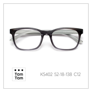 ทัมทัม KS402 แว่นสายตาทรงสี่เหลี่ยมเต็มกรอบ 52-18-138 สำหรับทุกเพศกรอบสีดำทึบ น้ำหนักเบา แก้ไขการมองเห็น - Product Image 4