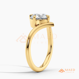 Bague de fiançailles en or 18 carats plaqué or avec moissanite ronde, diamant de laboratoire, bijoux de mariée pour femmes, bague de luxe USA - Product Image 6