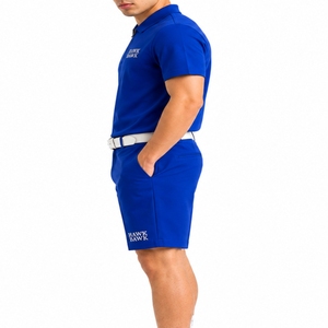 Ensemble de vêtements de sport élégants pour hommes, polo et short, avec fermeture éclair et logo de la marque, vêtements de golf décontractés, uniforme de golf personnalisé - Product Image 3