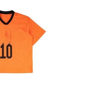 Camiseta en blanco de fútbol americano de poliéster de alta calidad para hombre, logotipo de sublimación personalizado naranja, último diseño de malla para deportes de verano - Product Image 4