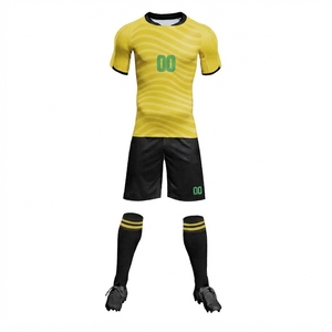 Ensemble de maillots de football unisexe orange à sublimation intégrale, col rond, manches courtes, en polyester respirant, coupe classique, pour tous - Product Image 2