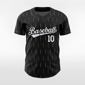 เสื้อเบสบอลและซอฟต์บอลแขนสั้นแบบแห้งเร็วขายดีที่สุด พิมพ์ลายแบบ Sublimation ไซส์ใหญ่สำหรับผู้ชาย พร้อมชื่อทีมและหมายเลข - Product Image 1
