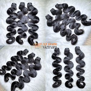 Vente en gros d'extensions de cheveux ondulés corporels vierges vietnamiens cuticules bruts non traités alignés double trame meilleur prix cheveux humains - Product Image 6