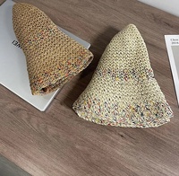 Sac de plage décontracté pliable en raphia brodé à la main de haute qualité, rayé, en herbe naturelle, pour femme, idéal pour les voyages en extérieur
