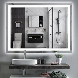 Specchio da Bagno LED Moderno Senza Cornice 48 x 36 Pollici, Antiappannamento con Sensore Touch, Specchio Illuminato da Parete per Doccia - Product Image 2