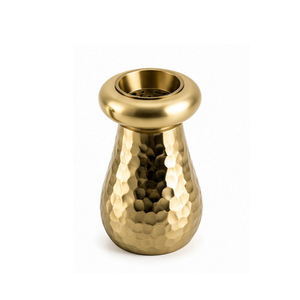 Brass Incense <b>Burner</b> with Ribbed Design Aromatherapy Use All-Season - Product Image 4