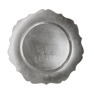 Platos base redondos de 13 pulgadas, plateados, con borde floral, de latón apto para alimentos, para restaurantes y hoteles. - Product Image 4