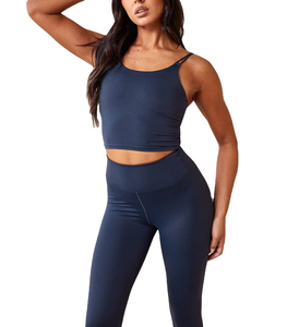 Ensemble de yoga taille haute pour femme : Leggings sans couture et crop top à bretelles – Tenue de sport deux pièces pour fitness et entraînement - Product Image 1