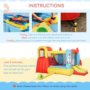 Castello Gonfiabile 4 in 1 per Esterni con Doppio Scivolo, Parete da Arrampicata, Trampolino e Piscina per Divertimento Senza Fine - Product Image 6