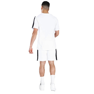 Conjunto de Camiseta y Pantalones Cortos de Verano para Hombre, Talla Grande, Casual, Transpirable, Tejido, Cuello Redondo, con Panel Bordado, Diseño Sólido, Personalizable - Product Image 3