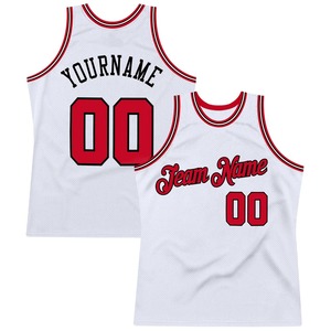 Maillot de basket-ball personnalisé blanc, rouge et noir, cousu, uniforme professionnel pour l'équipe des chimpanzés, maillot d'entraînement respirant en maille - Product Image 1
