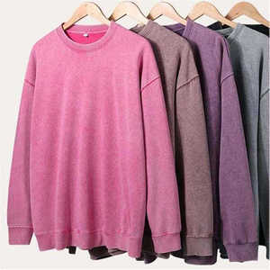 เสื้อสเวตเชิ้ตแบบสวมหัวทรงพูลโอเวอร์ ล้างสีแบบแอซิดวอช ผลิตตามสั่ง (OEM/ODM) ผ้าคอตตอนผสมคุณภาพพรีเมียม ผู้ผลิตเสื้อผ้าสตรีทแวร์ - Product Image 2