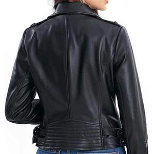 Chaqueta de Cuero Vacuno para Mujer, Invierno, con Cierre de Cremallera, Forro de Lona, Resistente al Viento y Transpirable, Tallas Grandes - Product Image 5