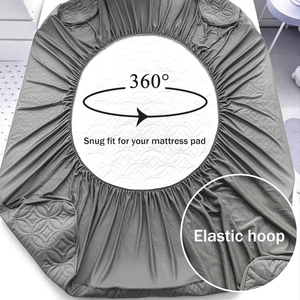 Nuevo 100% Protector de colchón impermeable Juego de cama Colchón acolchado equipado <span class=keywords><strong>con</strong></span> bolsillo profundo 8 "-21" Profundidad Suave y transpirable - Product Image 5