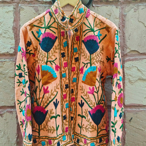 Sarong Womens <b>Floral</b> Cotton Embroidered Suzani Overcoat Breathable and Windproof Winter Sarong Jacket Gift For Women - Product Image 1