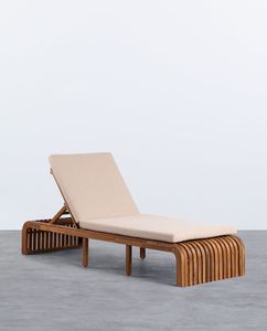 เก้าอี้อาบแดดไม้สักสำหรับกลางแจ้ง ปรับเอนได้ พร้อมเบาะนุ่ม สำหรับรีสอร์ทหรือวิลล่า - Product Image 1