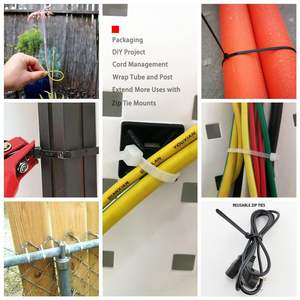 Bridas de nailon desechables, precio de fábrica al por mayor, blancas y negras de 250 mm, con certificación ROHS, autoblocantes para agrupar cables - Product Image 4