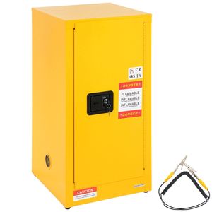 Armadio per lo stoccaggio di liquidi infiammabili in acciaio laminato a freddo da 16 galloni, 18,1 x 18,1 x 35,4, con caratteristiche di sicurezza antideflagranti per lo stoccaggio in magazzino - Product Image 4
