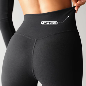Ensemble de leggings de yoga taille haute sans coutures et brassière de sport à bretelles spaghetti, couleur unie, extensible dans les quatre sens, pour femme - Product Image 4