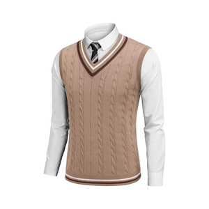Pull en coton respirant, léger, sans manches, très vendu, pull pour homme, confortable, tricoté. - Product Image 1